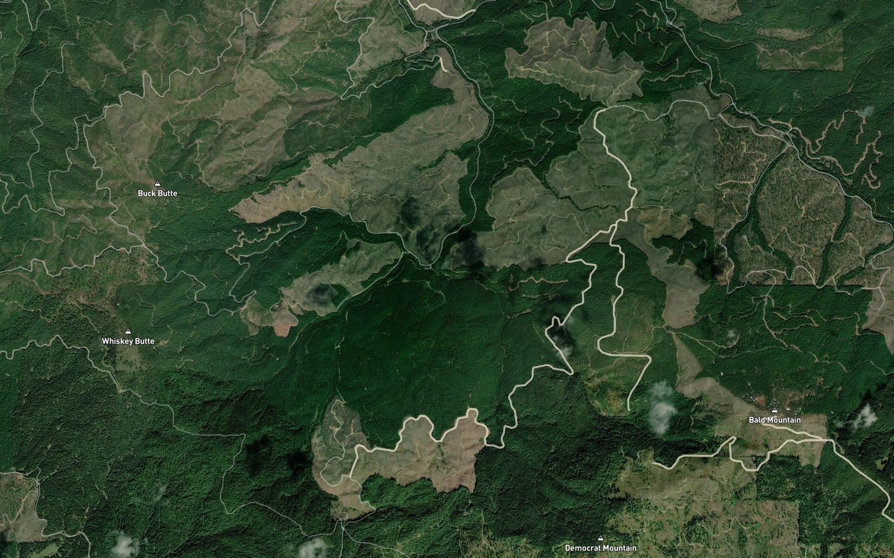 Satellite map of the Democrat Creek