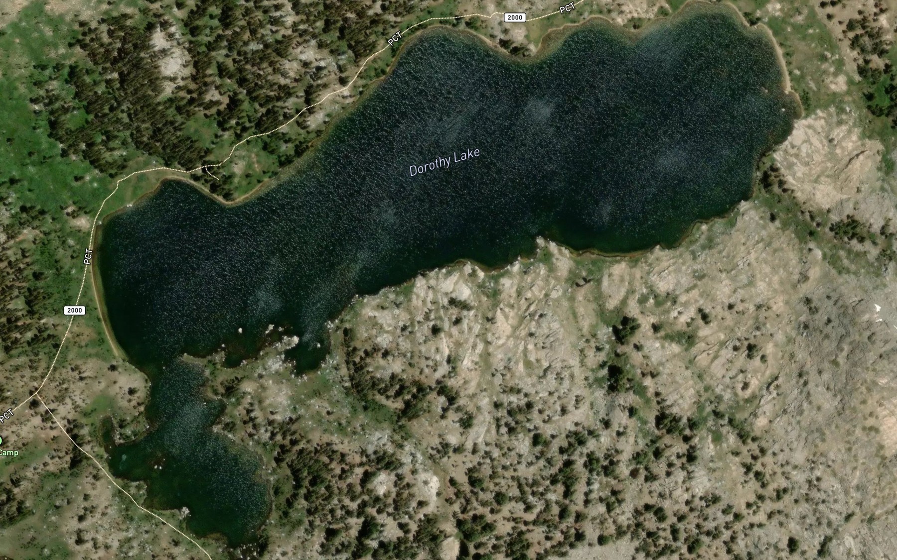Satellite map of the Dorothy Lake