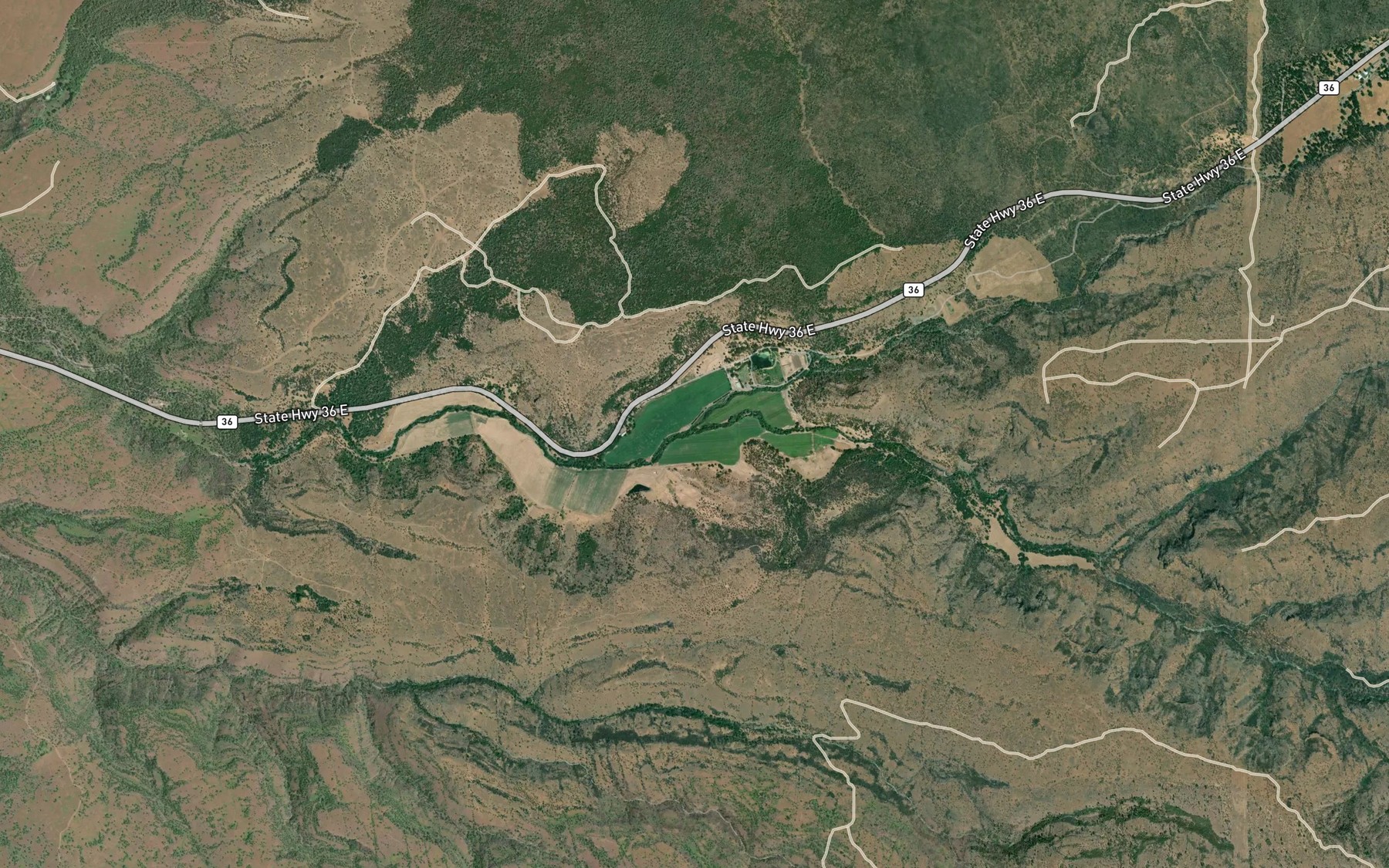 Satellite map of the Plum Creek