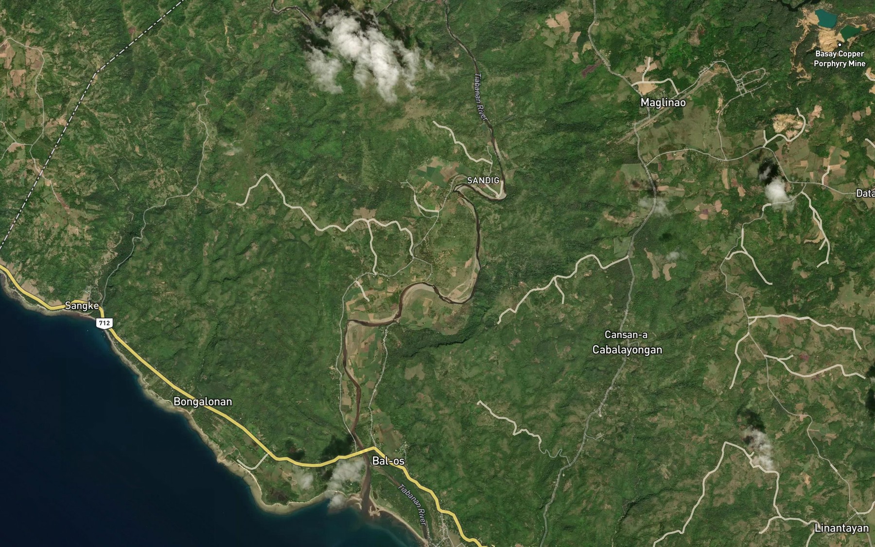 Satellite map of the Cabungbongan Creek