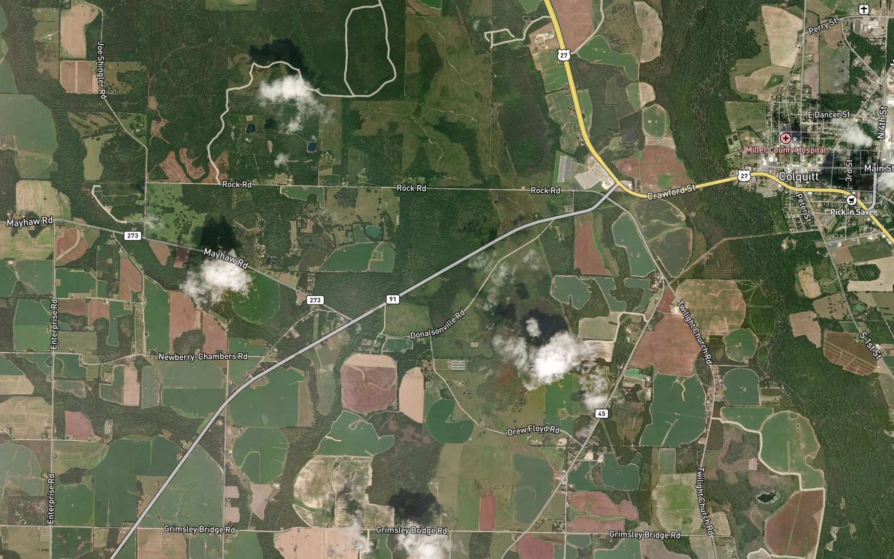 Satellite map of the Dry Creek