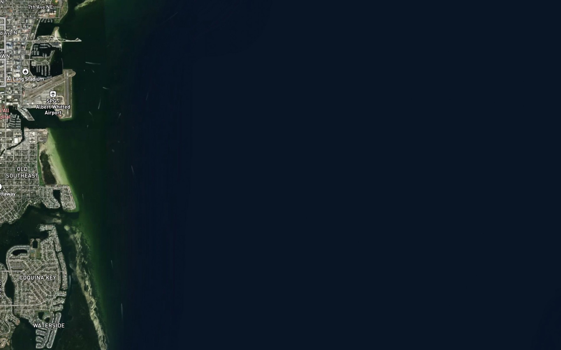 Satellite map of the Tampa Bay Channel