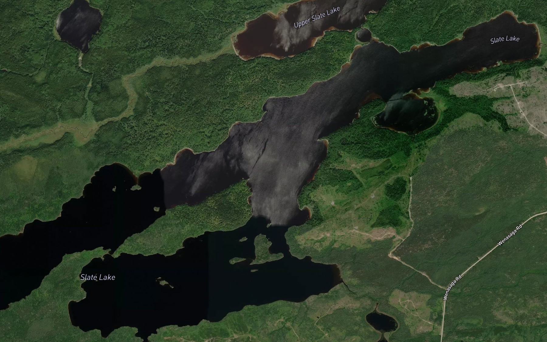 Satellite map of the Slate Lake