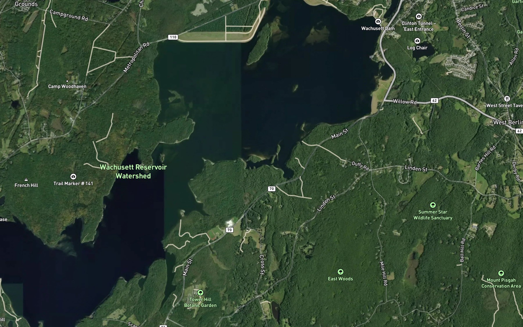Satellite map of the Hastings Cove