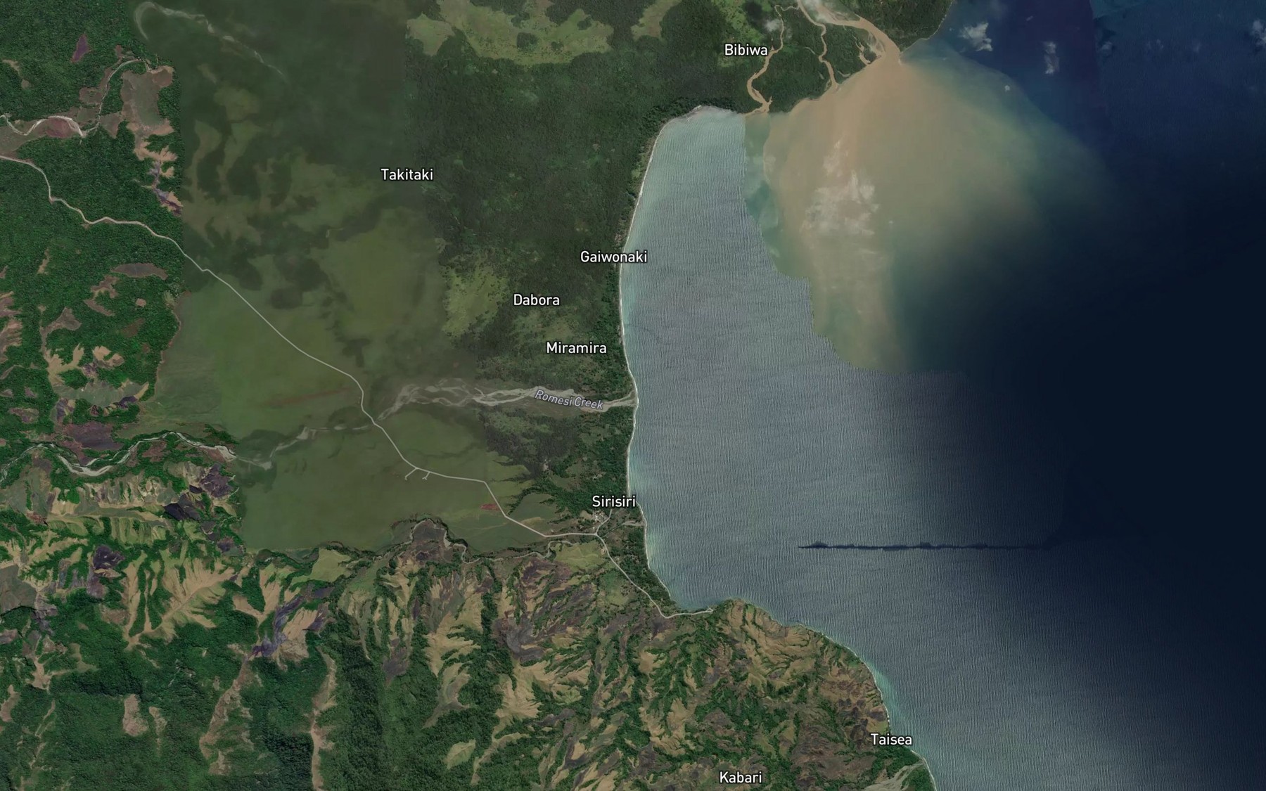 Satellite map of the Romesi Creek