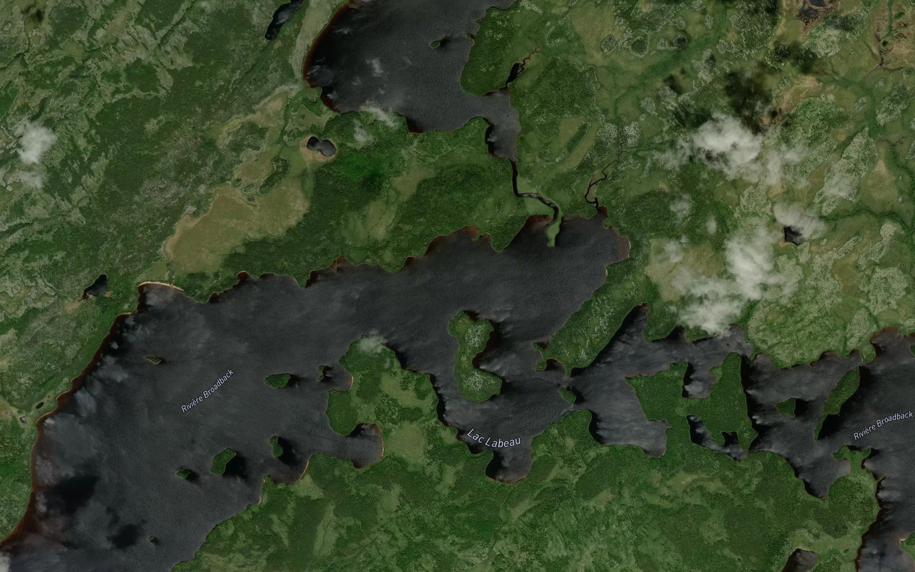 Satellite map of the Lac Labeau