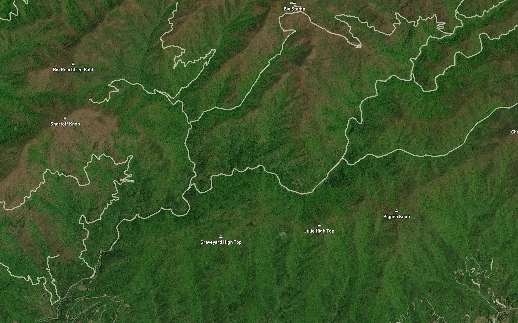 Satellite map of the Wolfpen Branch