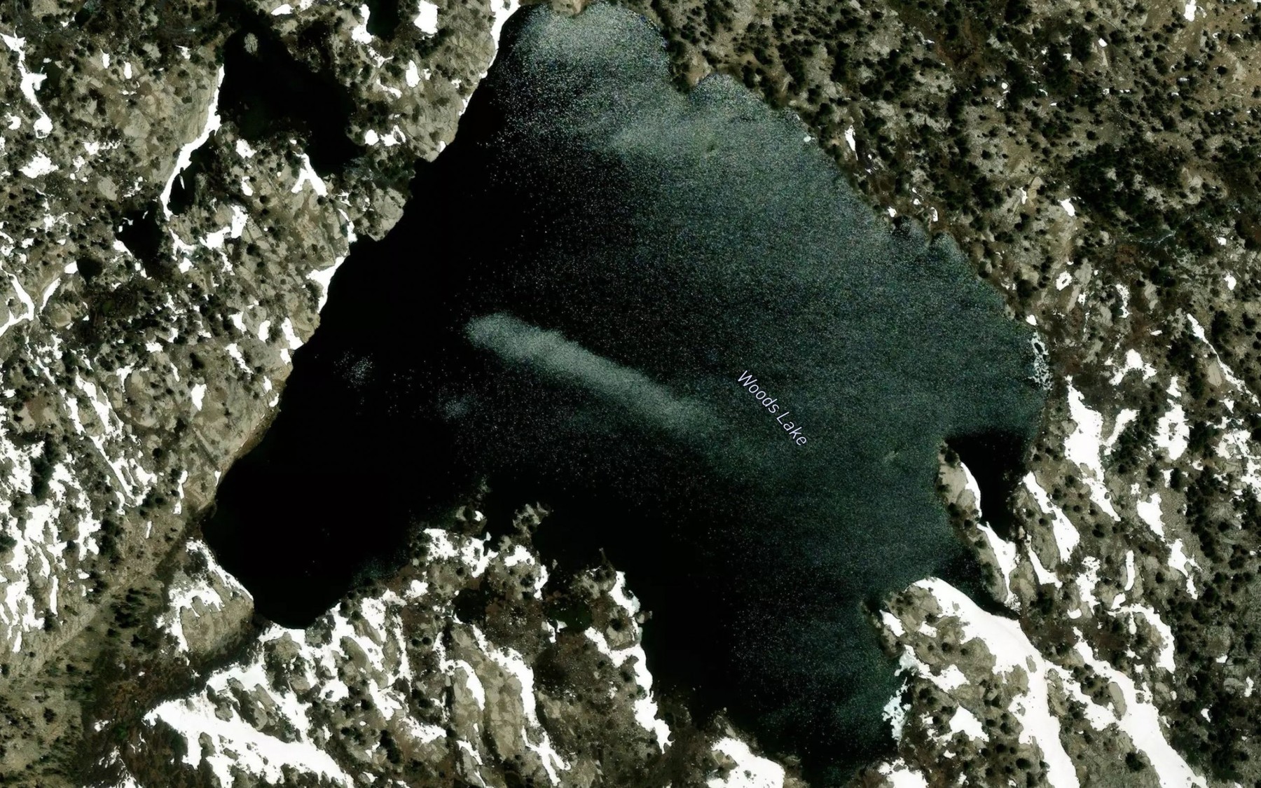 Satellite map of the Woods Lake