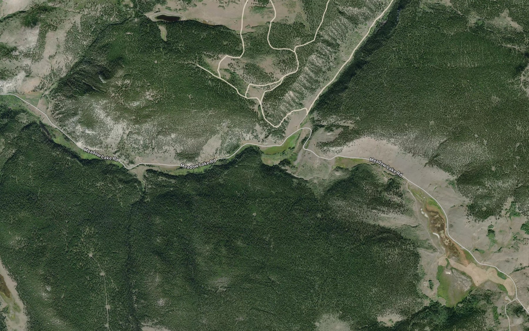 Satellite map of the Indian Meadows Creek