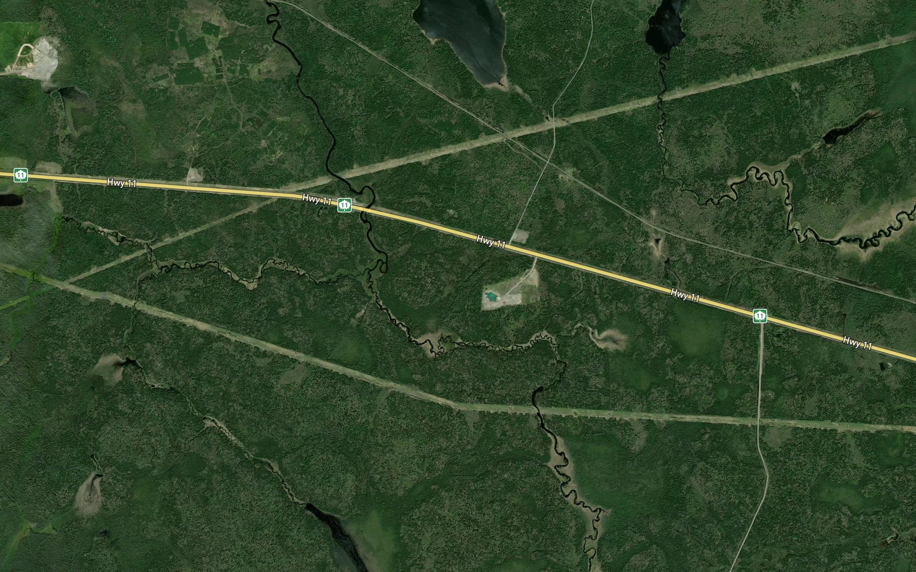 Satellite map of the Little Valentine River