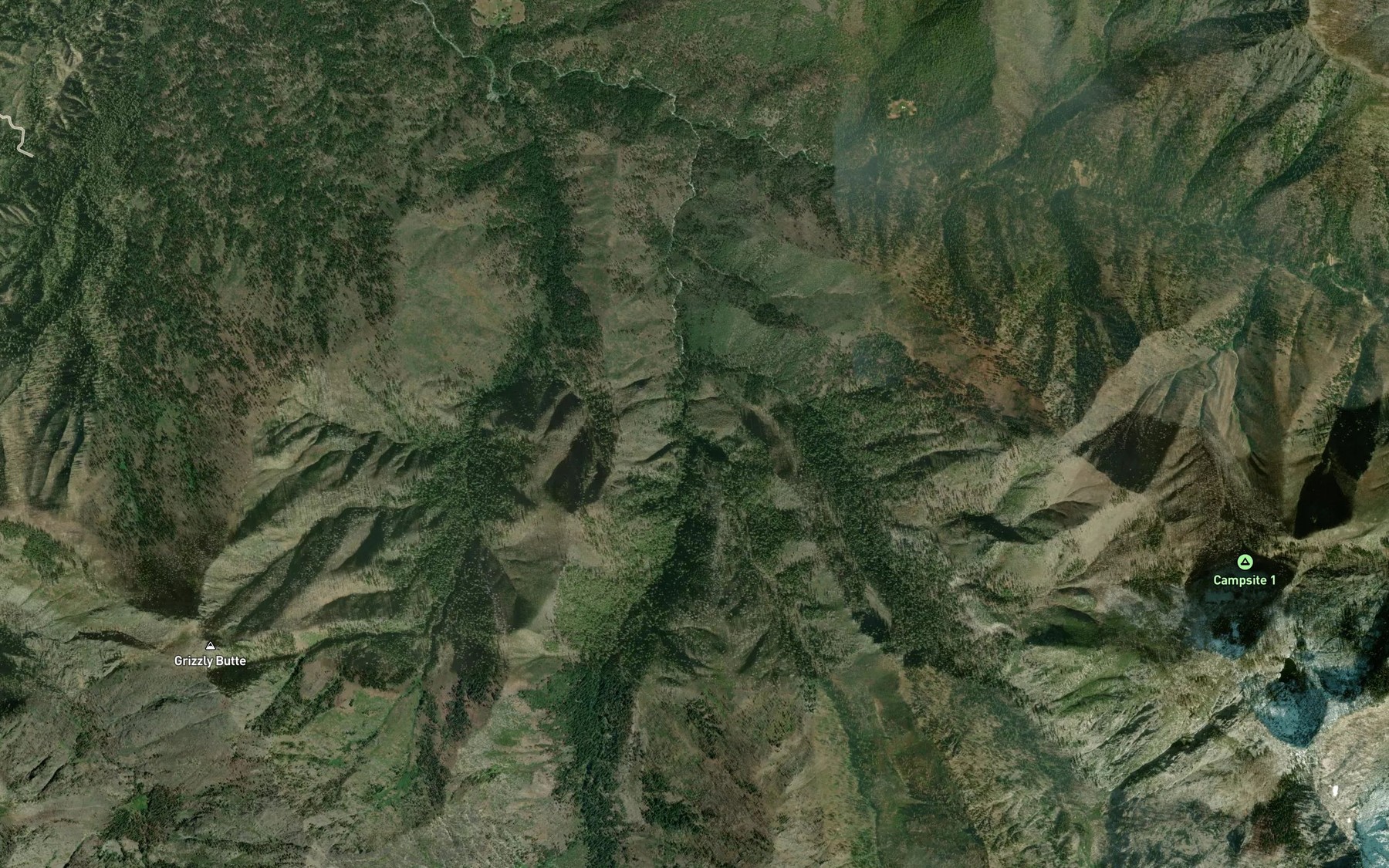 Satellite map of the Middle Fork of Little South Fork