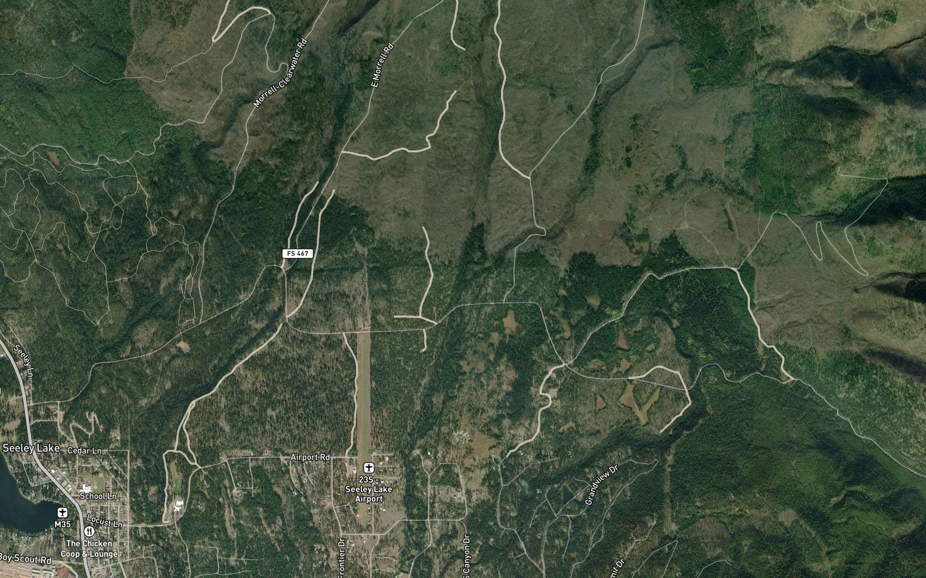 Satellite map of the Blind Canyon Creek