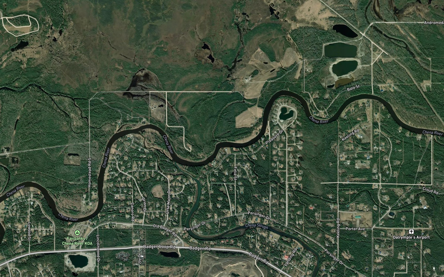 Satellite map of the Steele Creek