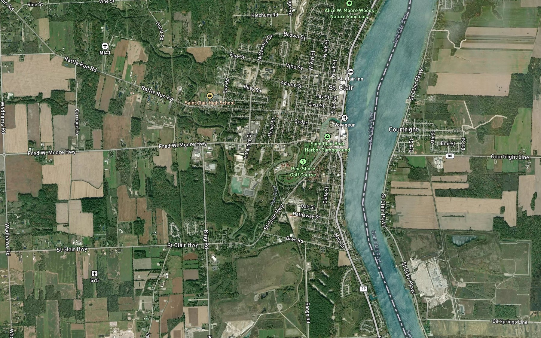 Satellite map of the Jordan Creek