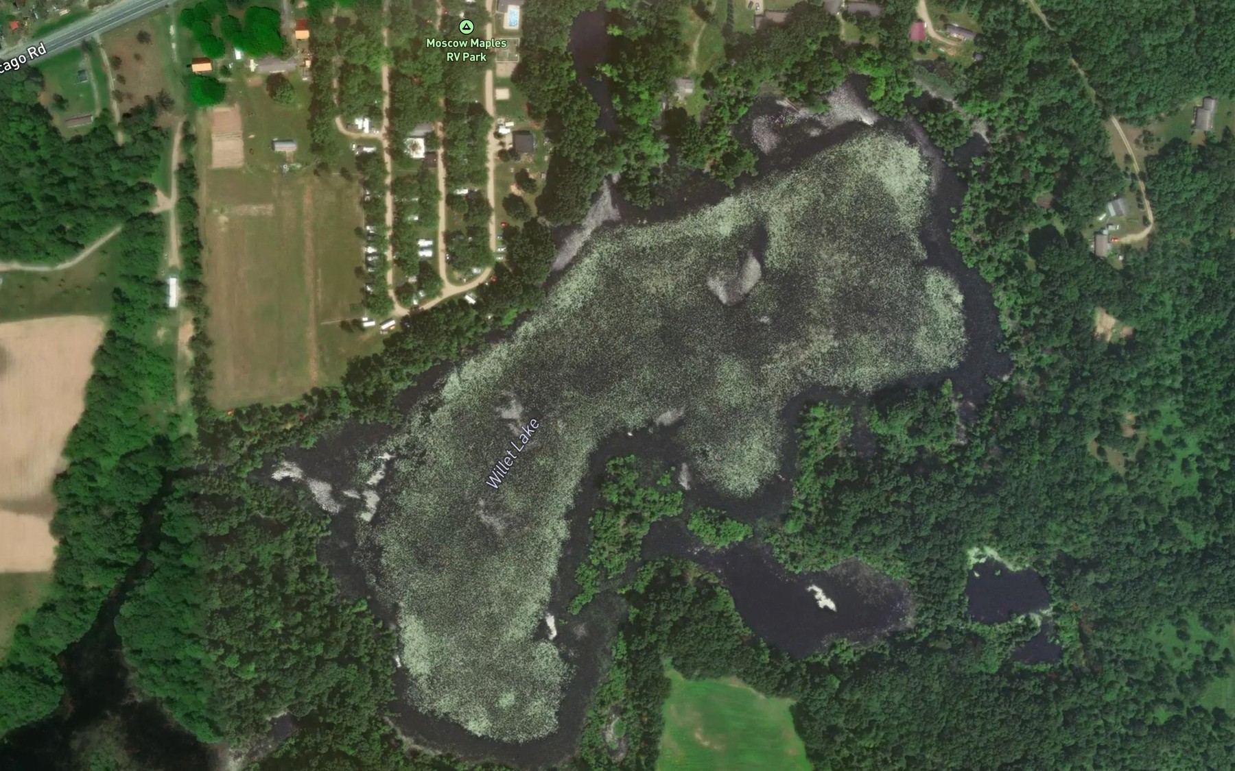 Satellite map of the Willet Lake