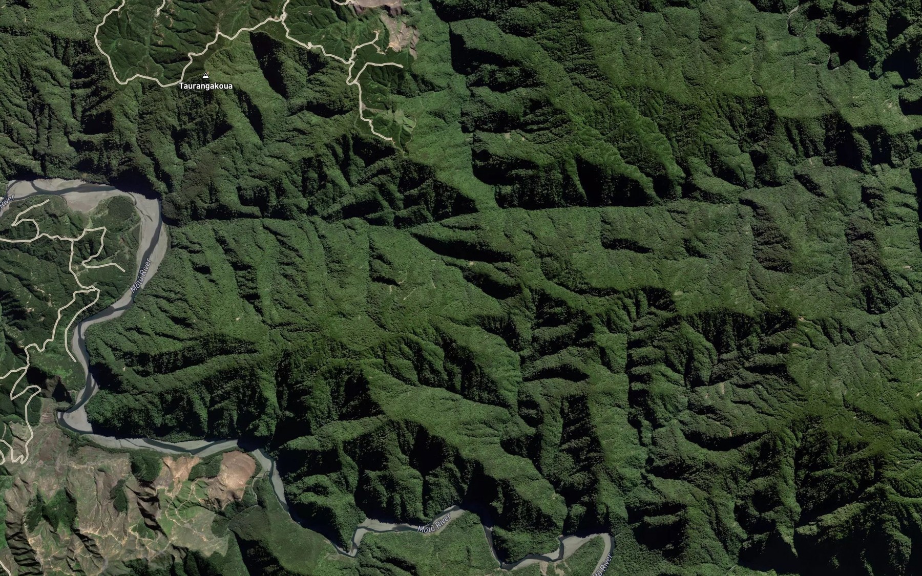 Satellite map of the Te Makakaho Stream