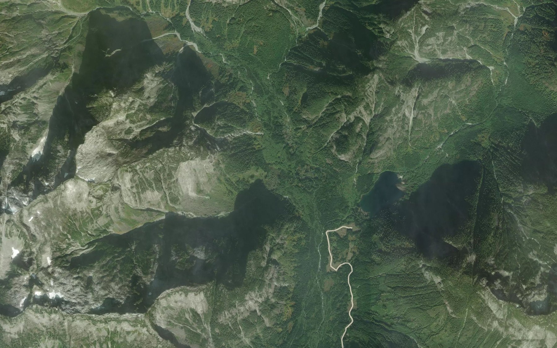 Satellite map of the Kessler Creek