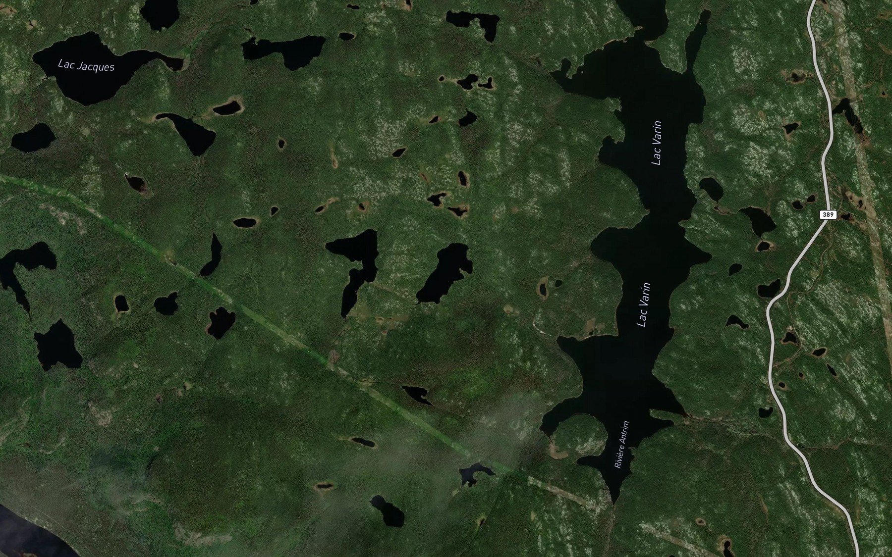 Satellite map of the Lac Mortadelle
