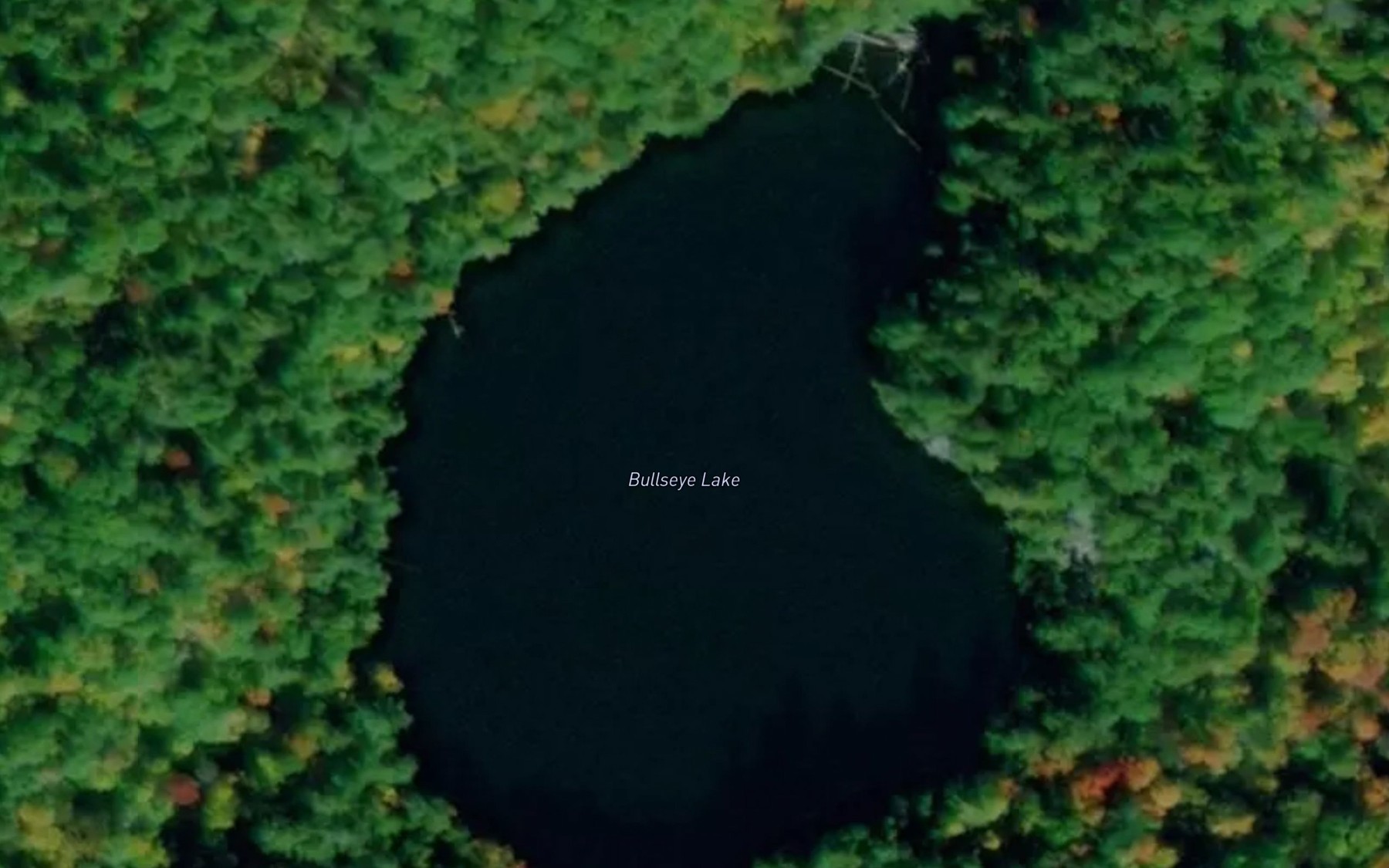 Satellite map of the Bullseye Lake