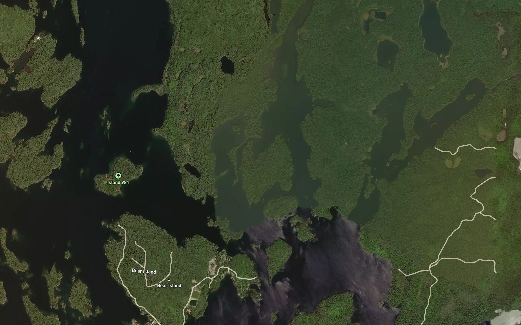 Satellite map of the Mule Bay