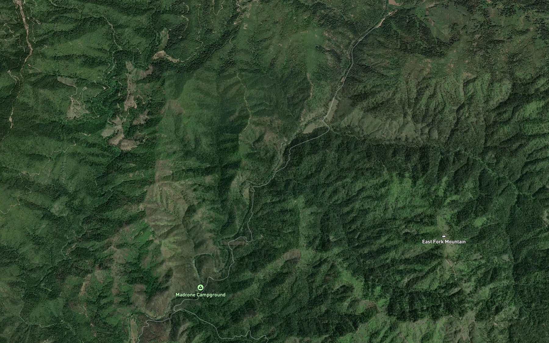 Satellite map of the Crooks Creek