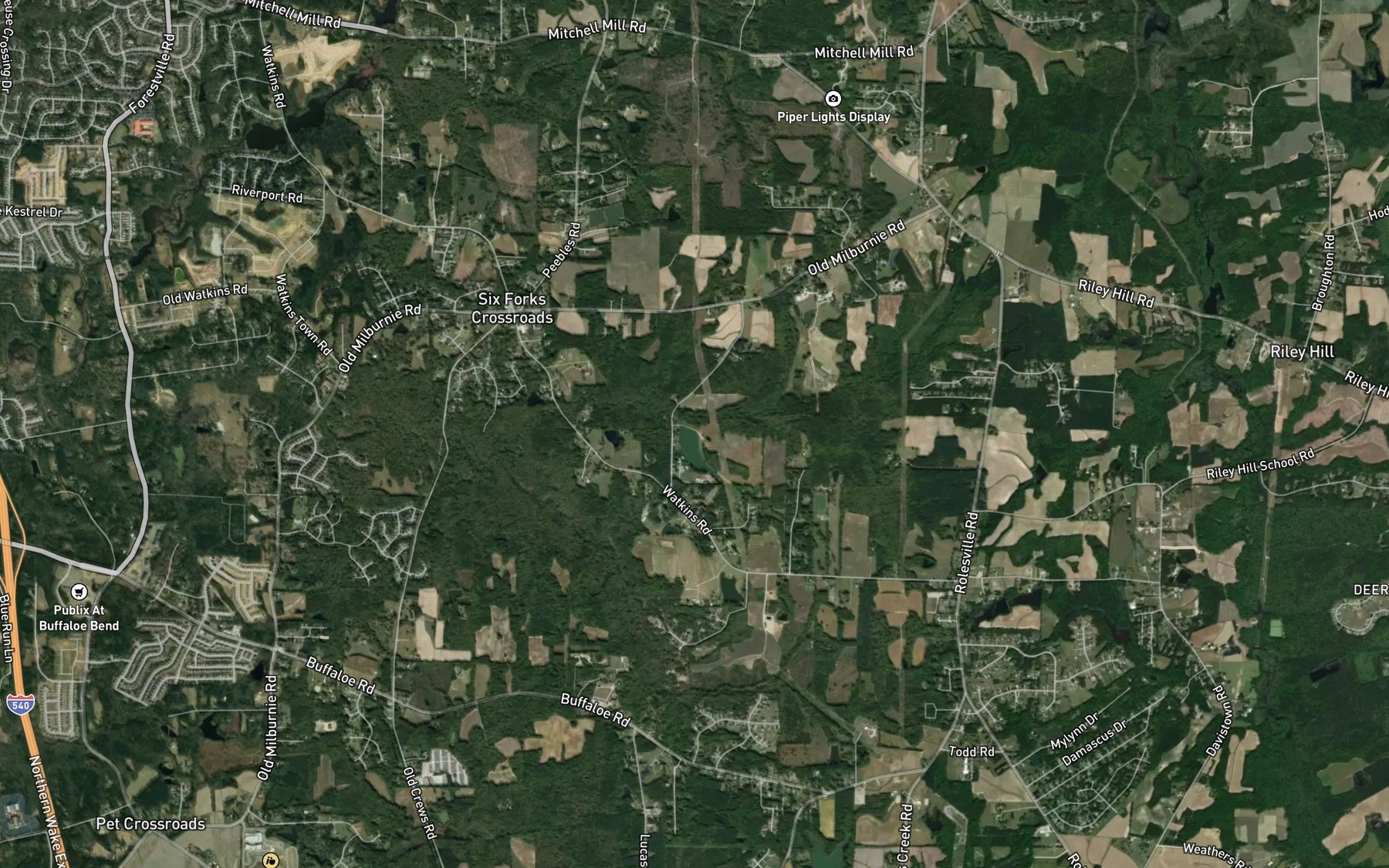Satellite map of the Hammonds Pond