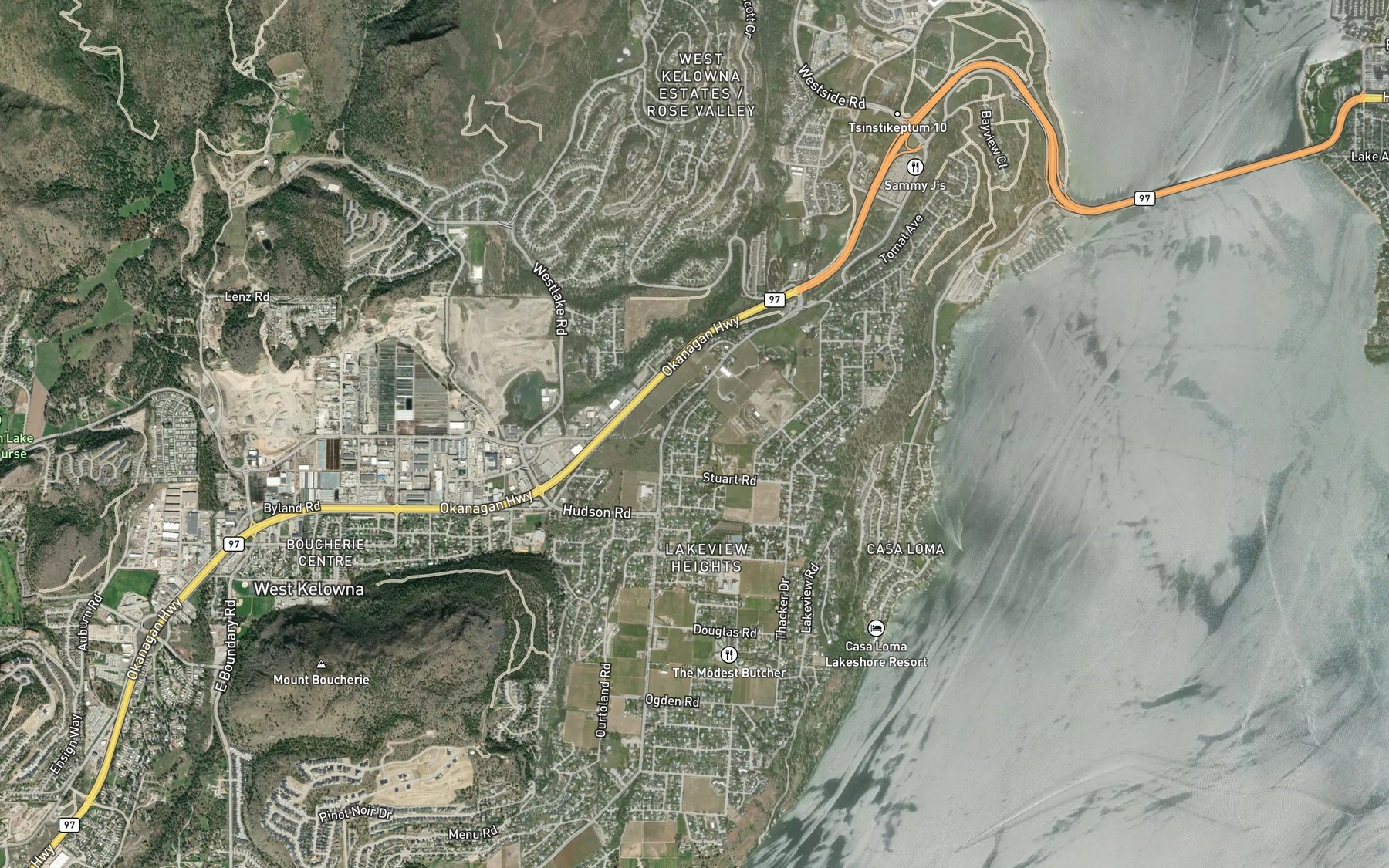Satellite map of the Faulkner Creek