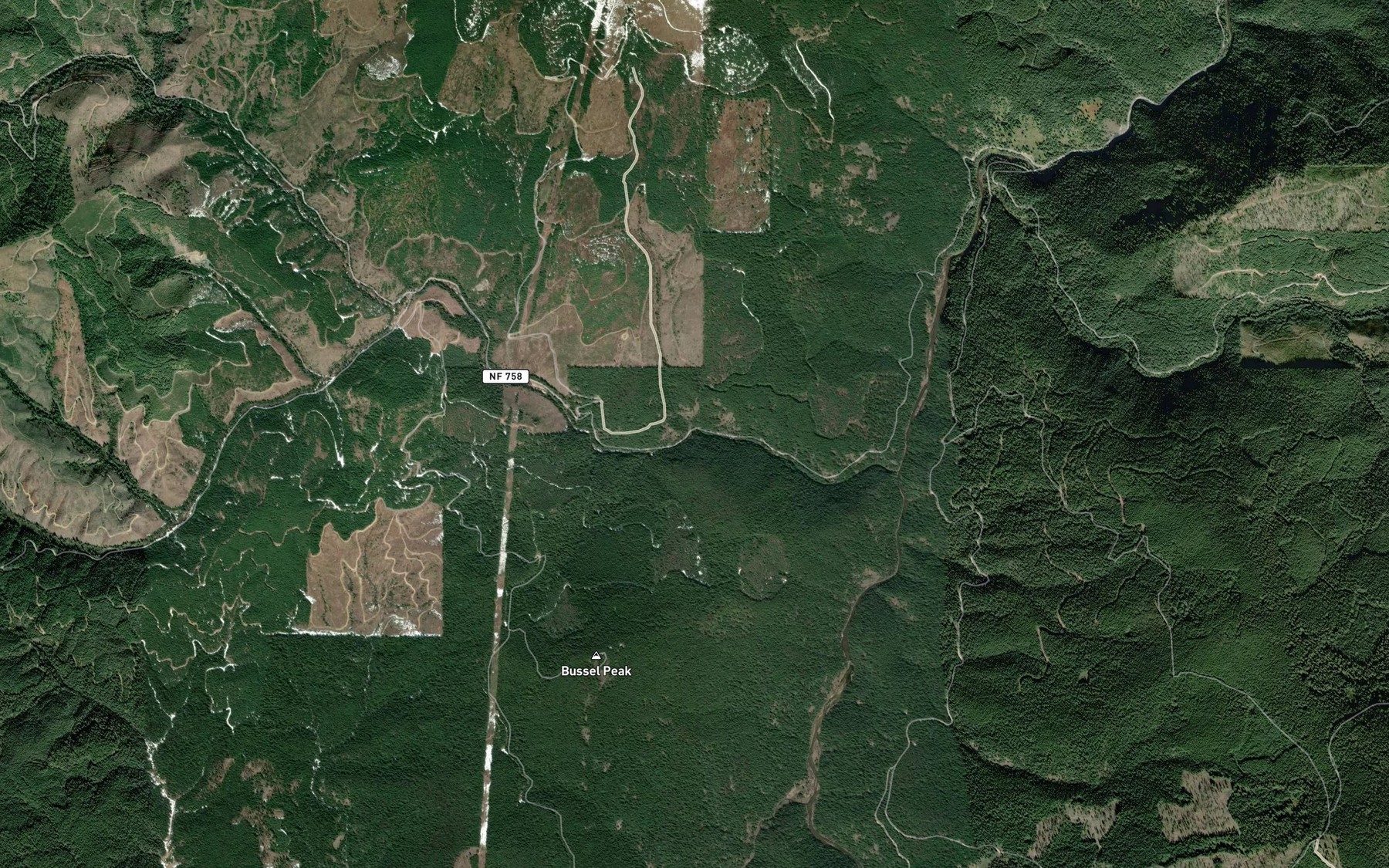 Satellite map of the Grouse Creek