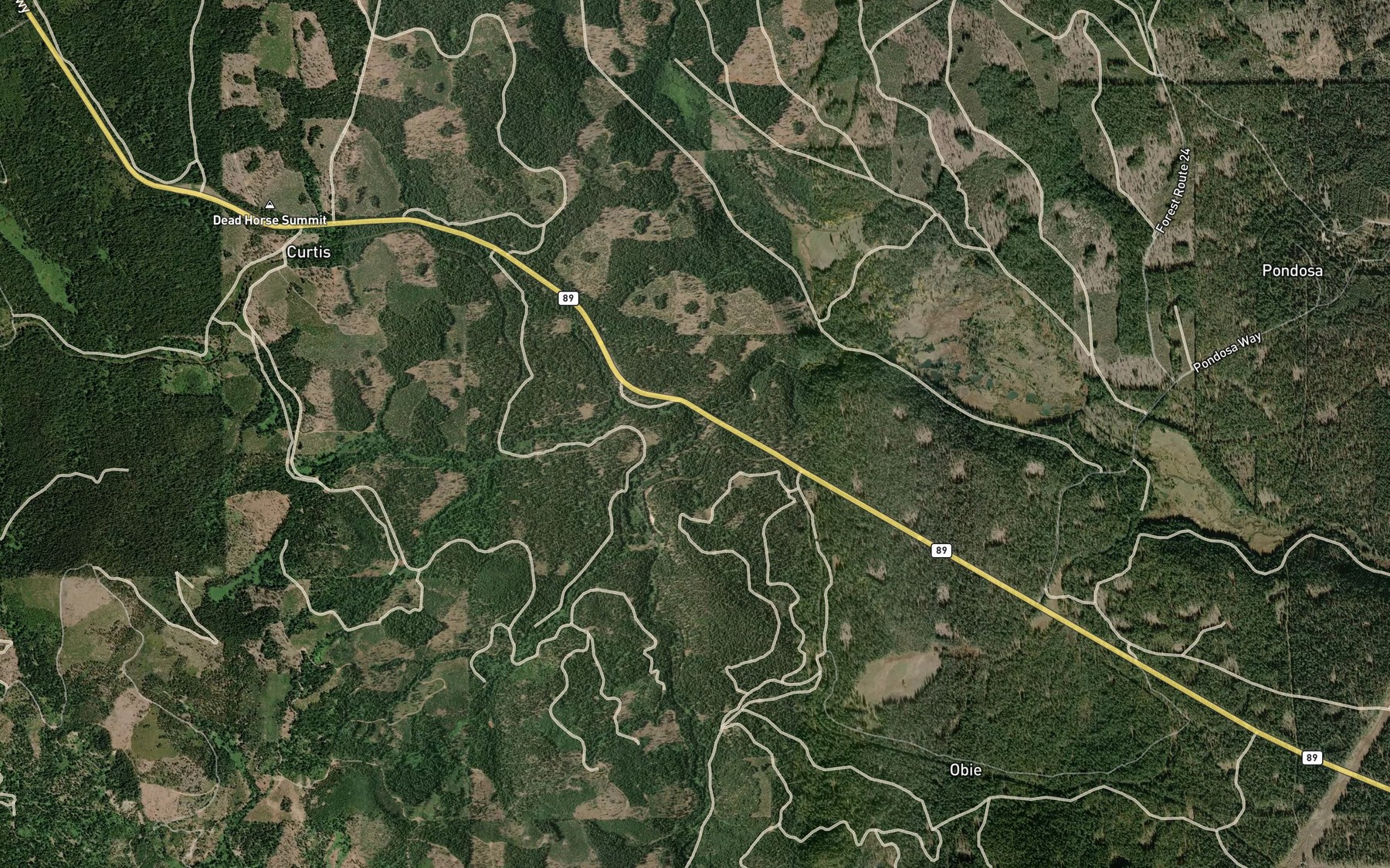 Satellite map of the Pole Creek