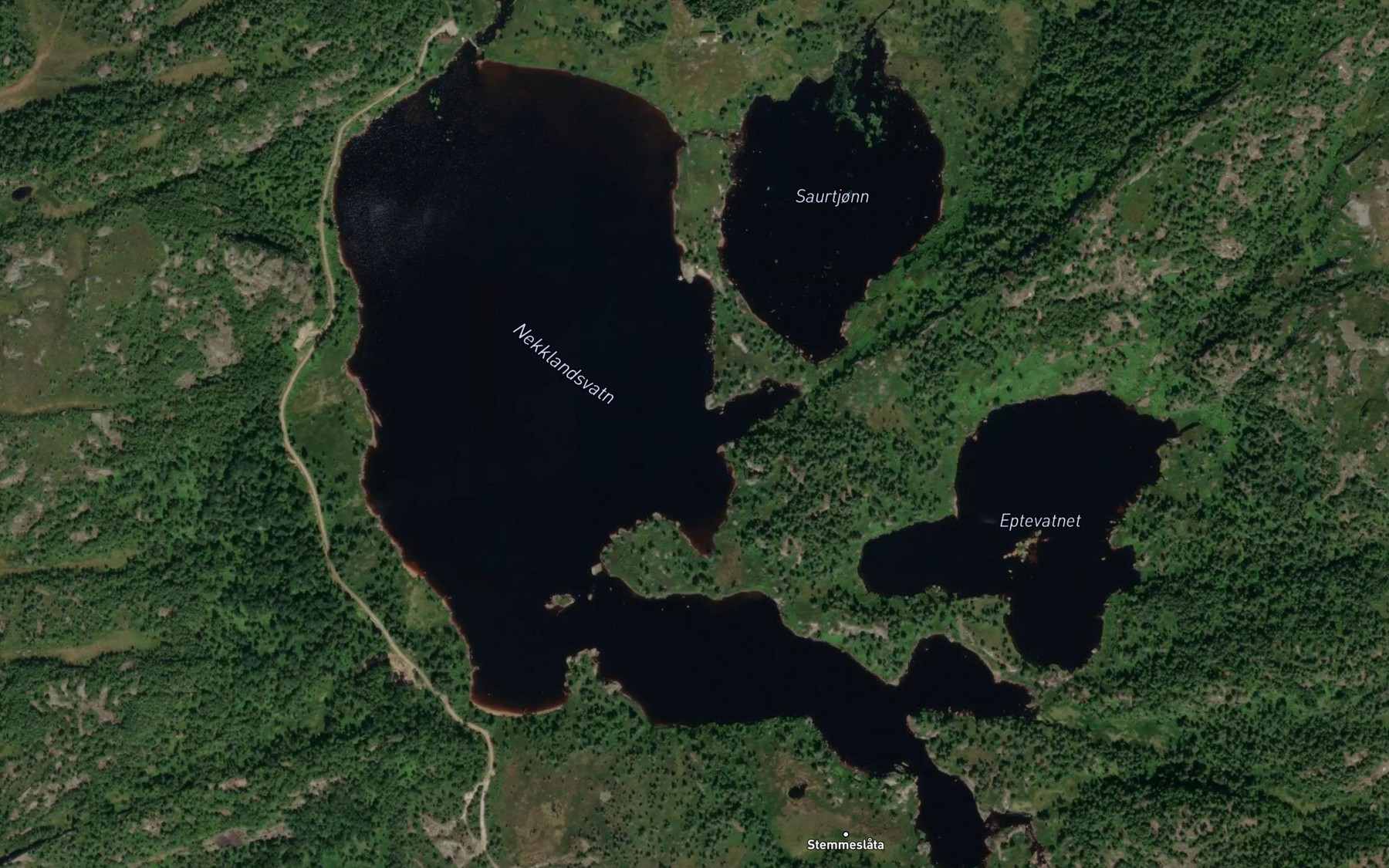 Satellite map of the Nekklandsvatn