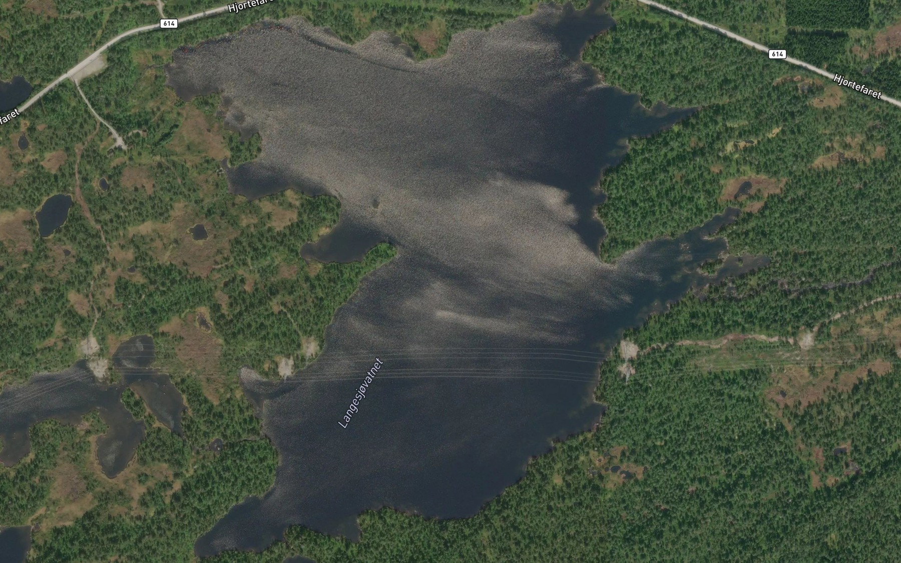 Satellite map of the Langesjovatnet