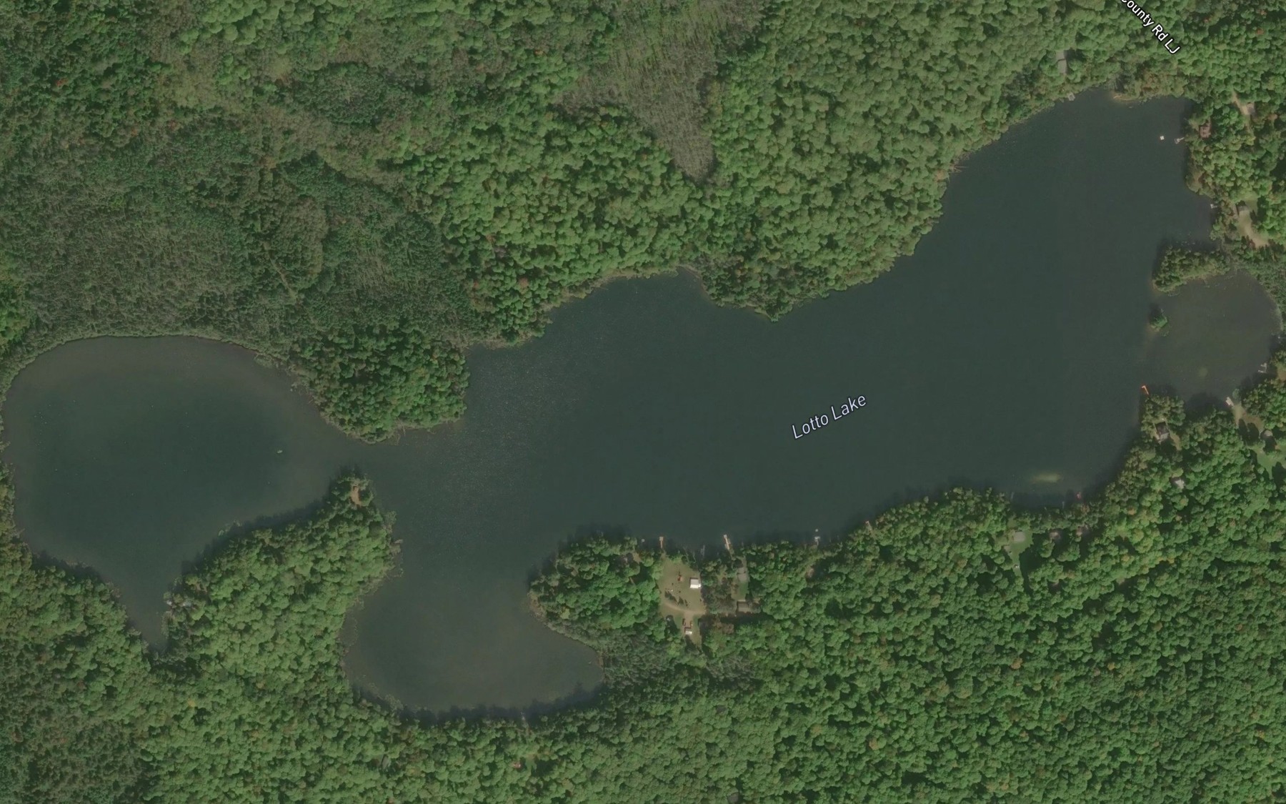 Satellite map of the Lotto Lake