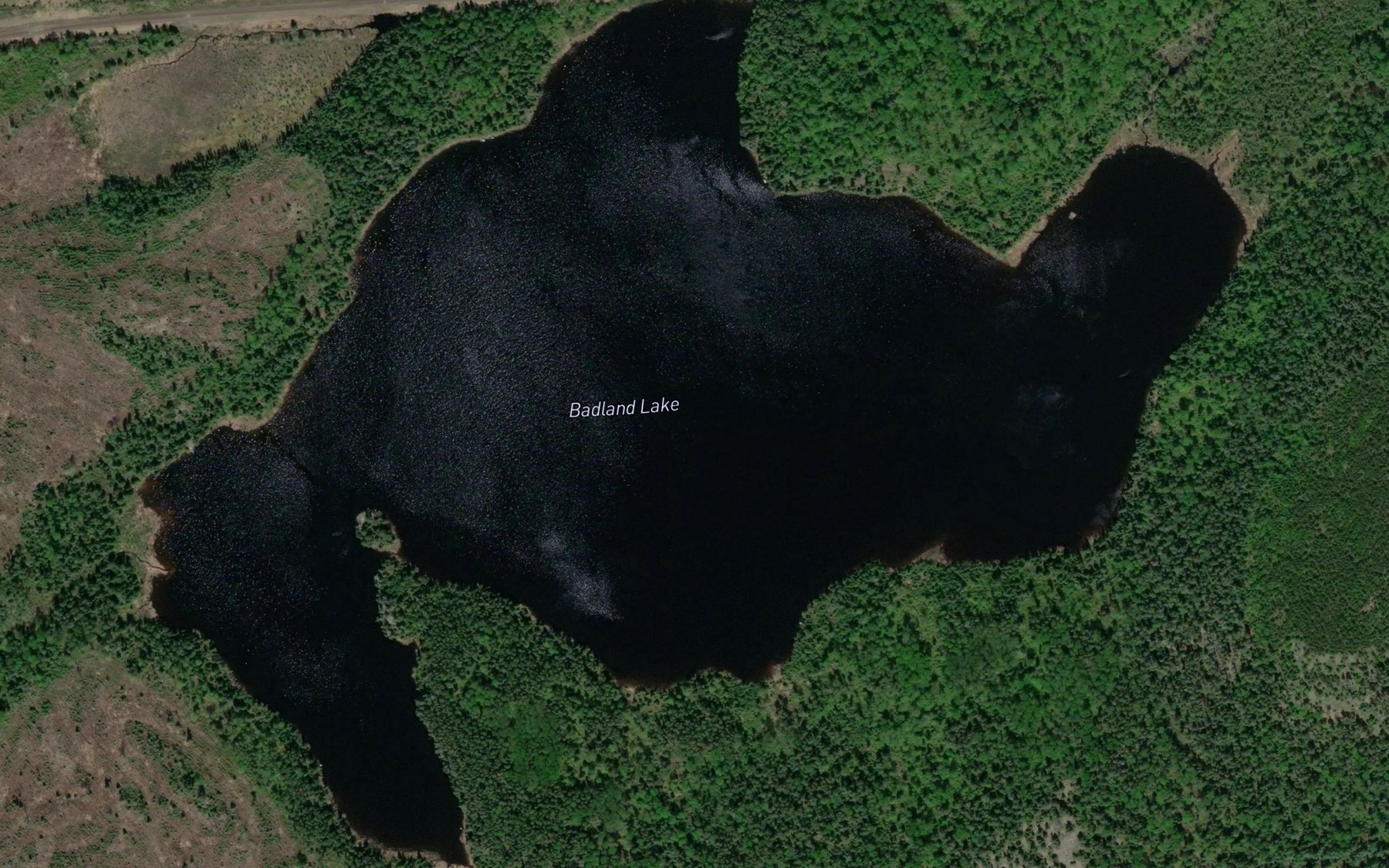 Satellite map of the Badland Lake
