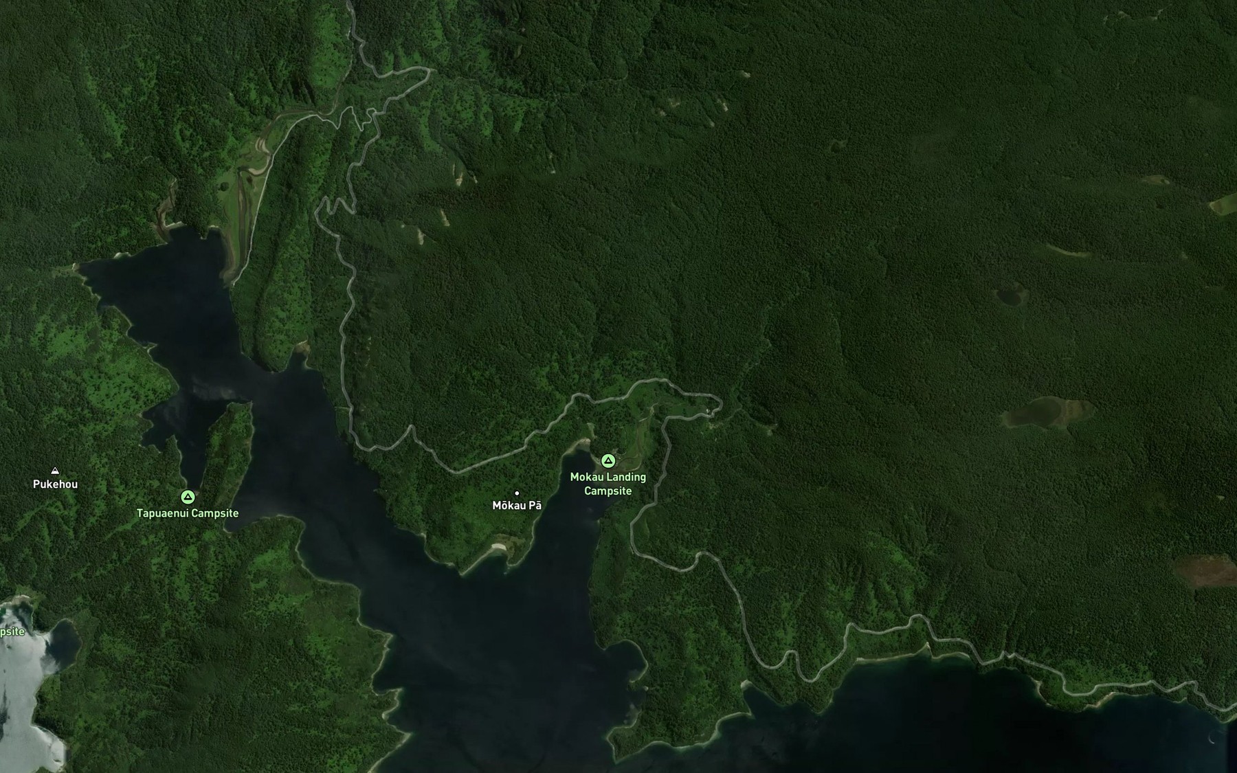Satellite map of the Mokau Falls