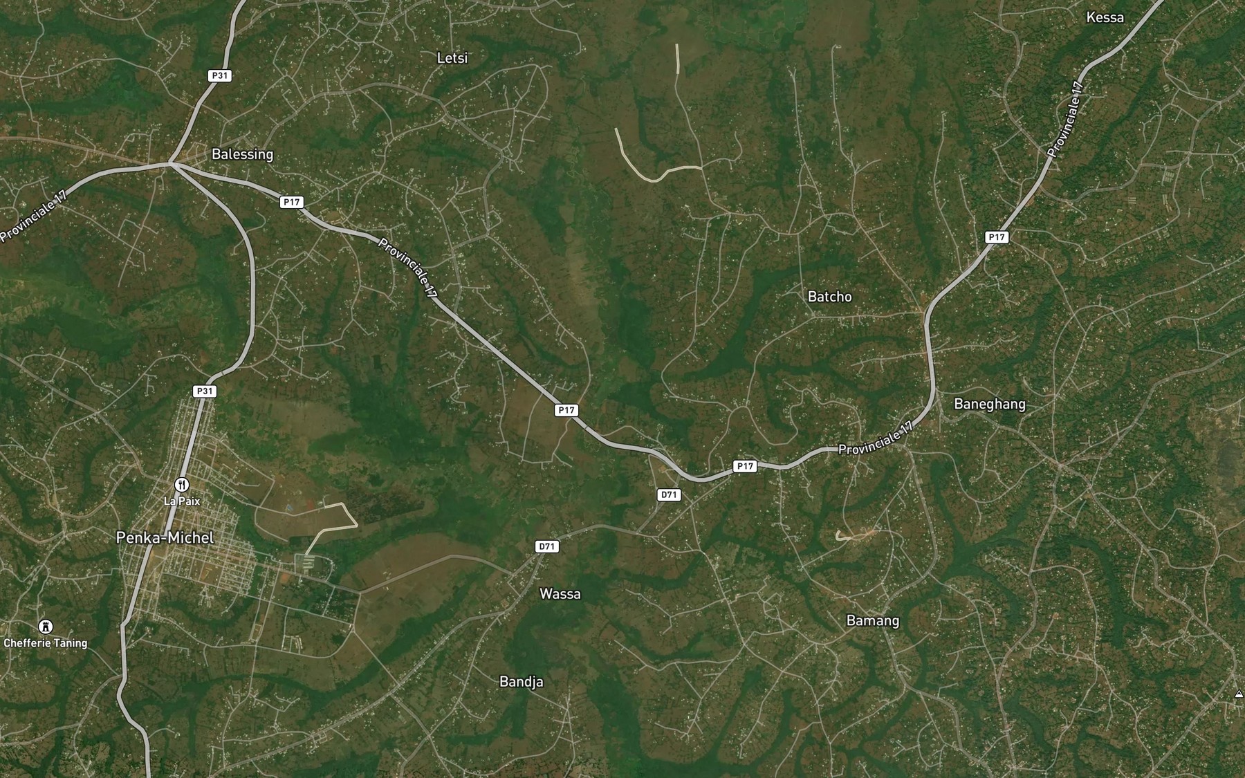Satellite map of the Kinking