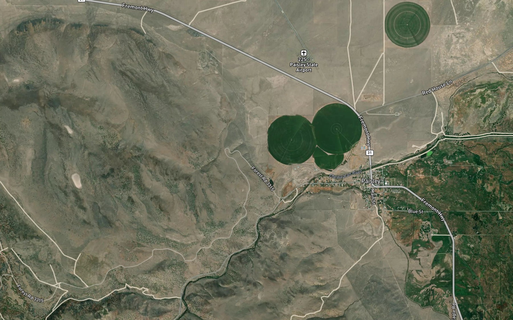 Satellite map of the Conn Ditch