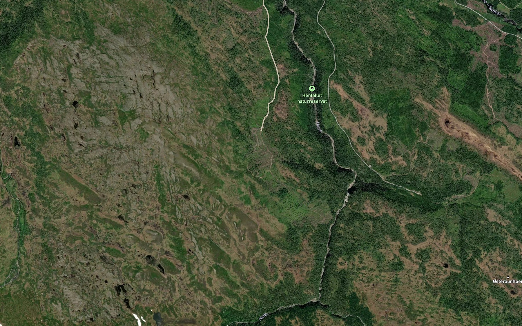 Satellite map of the Henlibekken