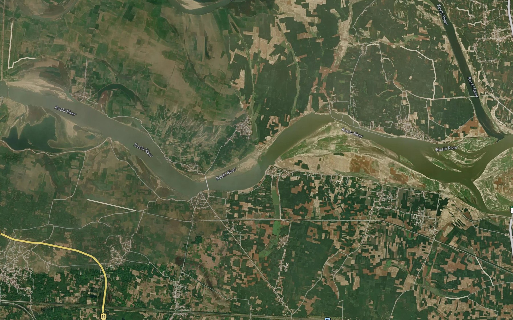 Satellite map of the Tiljuga River