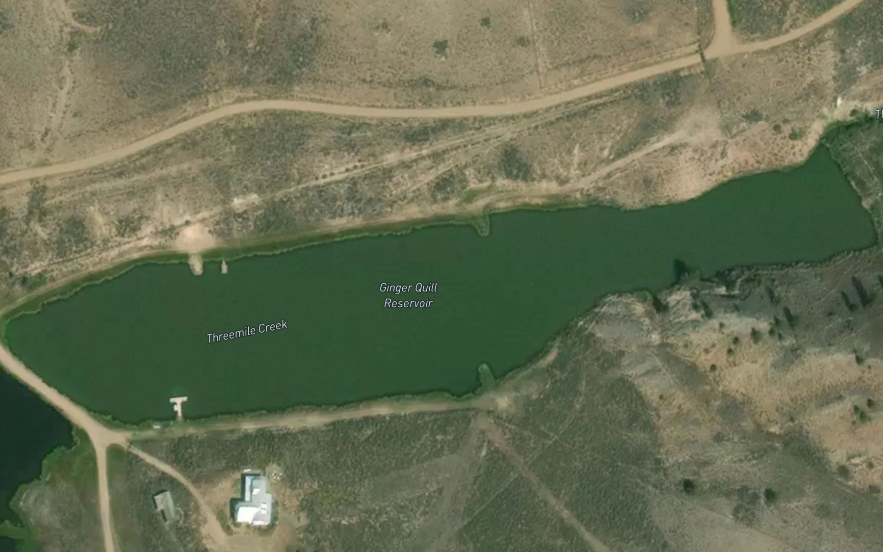 Satellite map of the Ginger Quill Reservoir