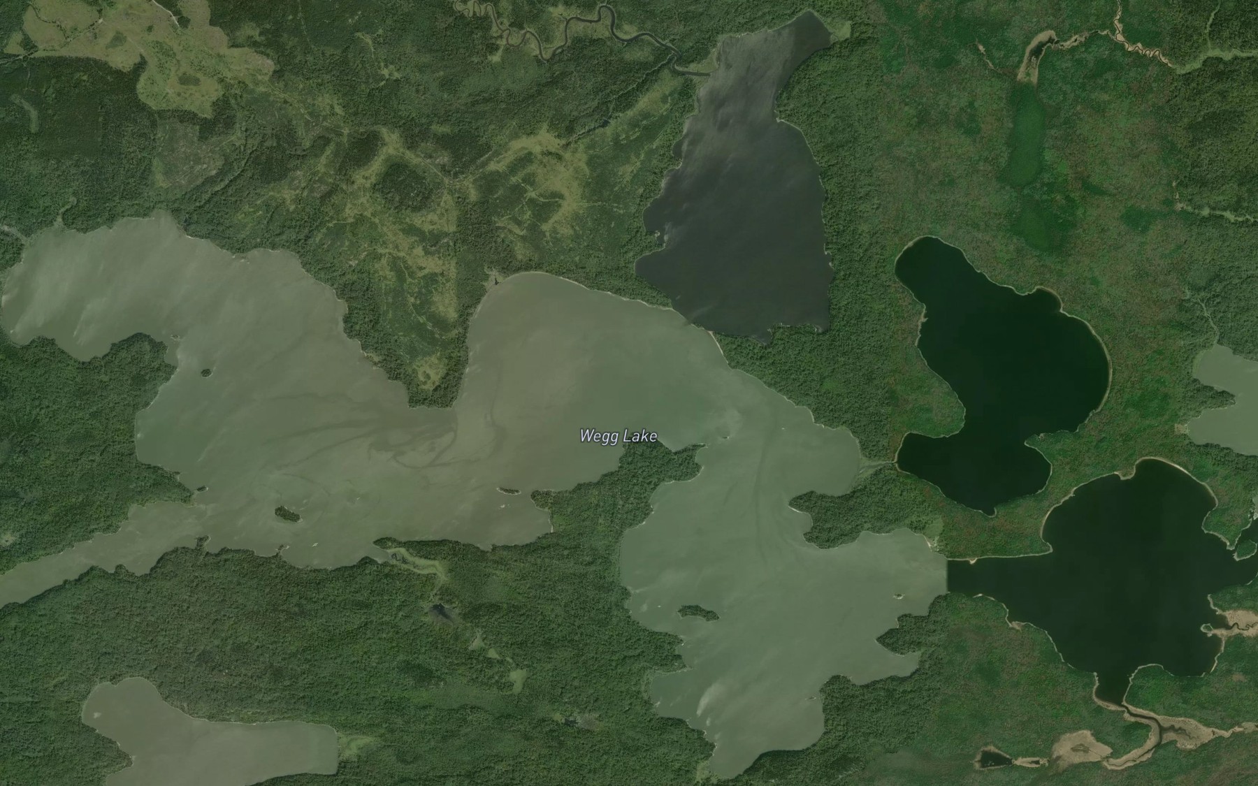 Satellite map of the Wegg Lake
