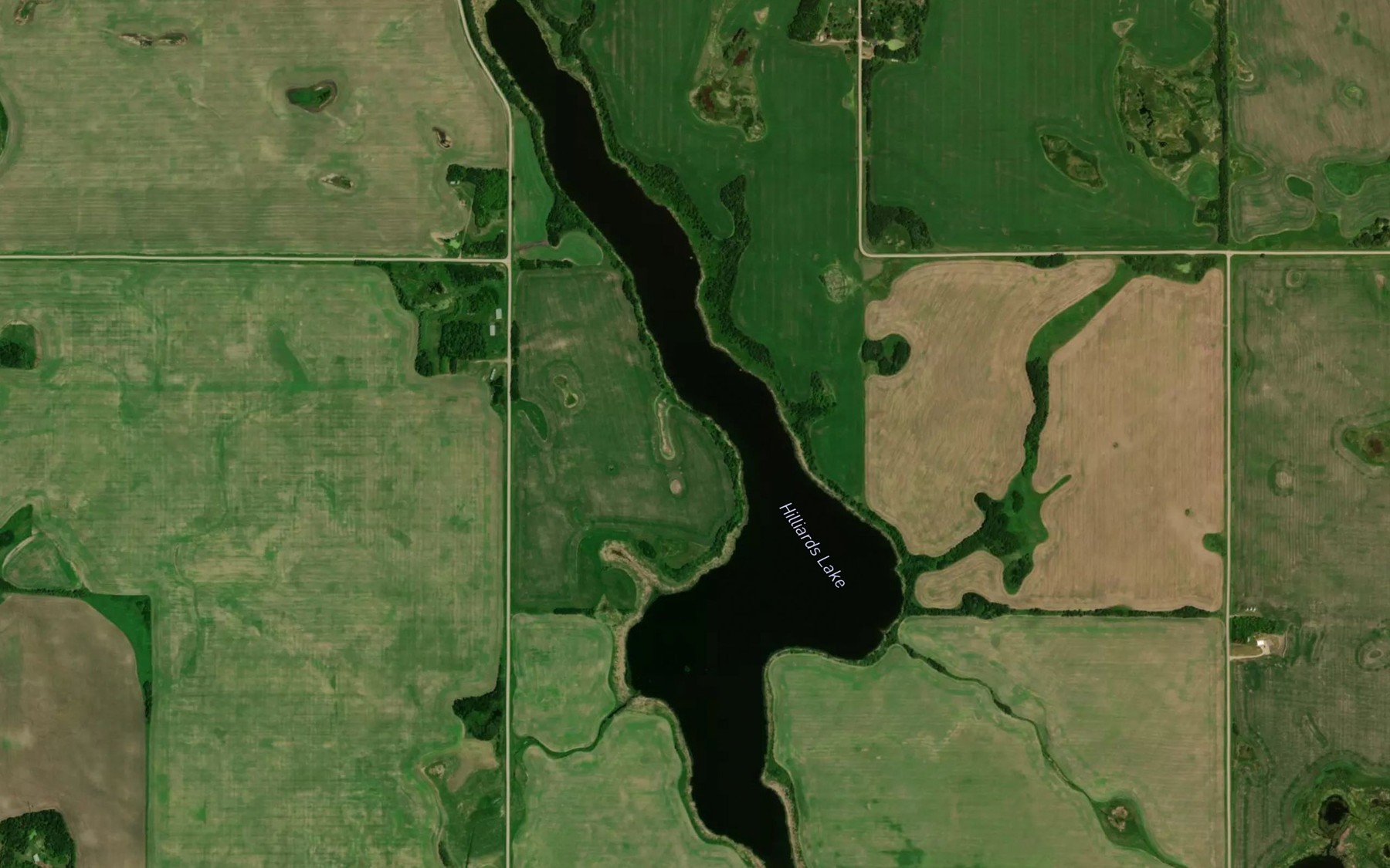 Satellite map of the Hilliards Lake