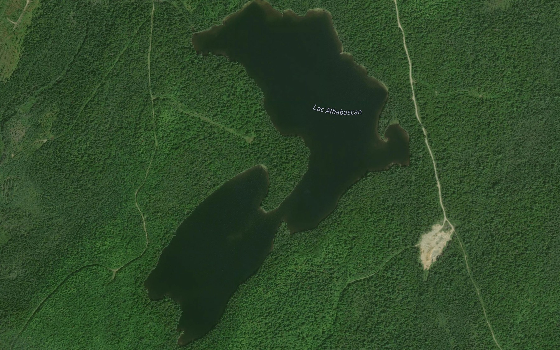 Satellite map of the Lac Athabascan