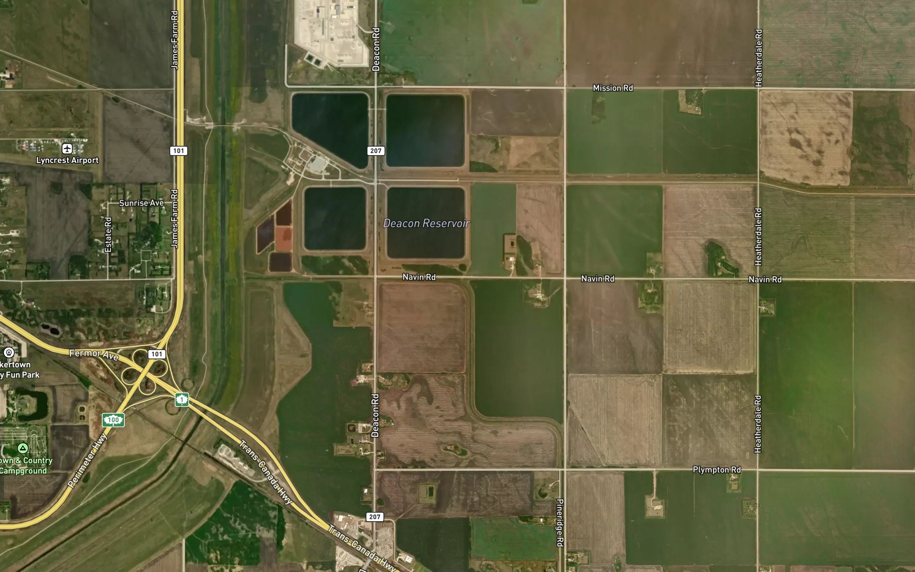 Satellite map of the Centre Line Drain