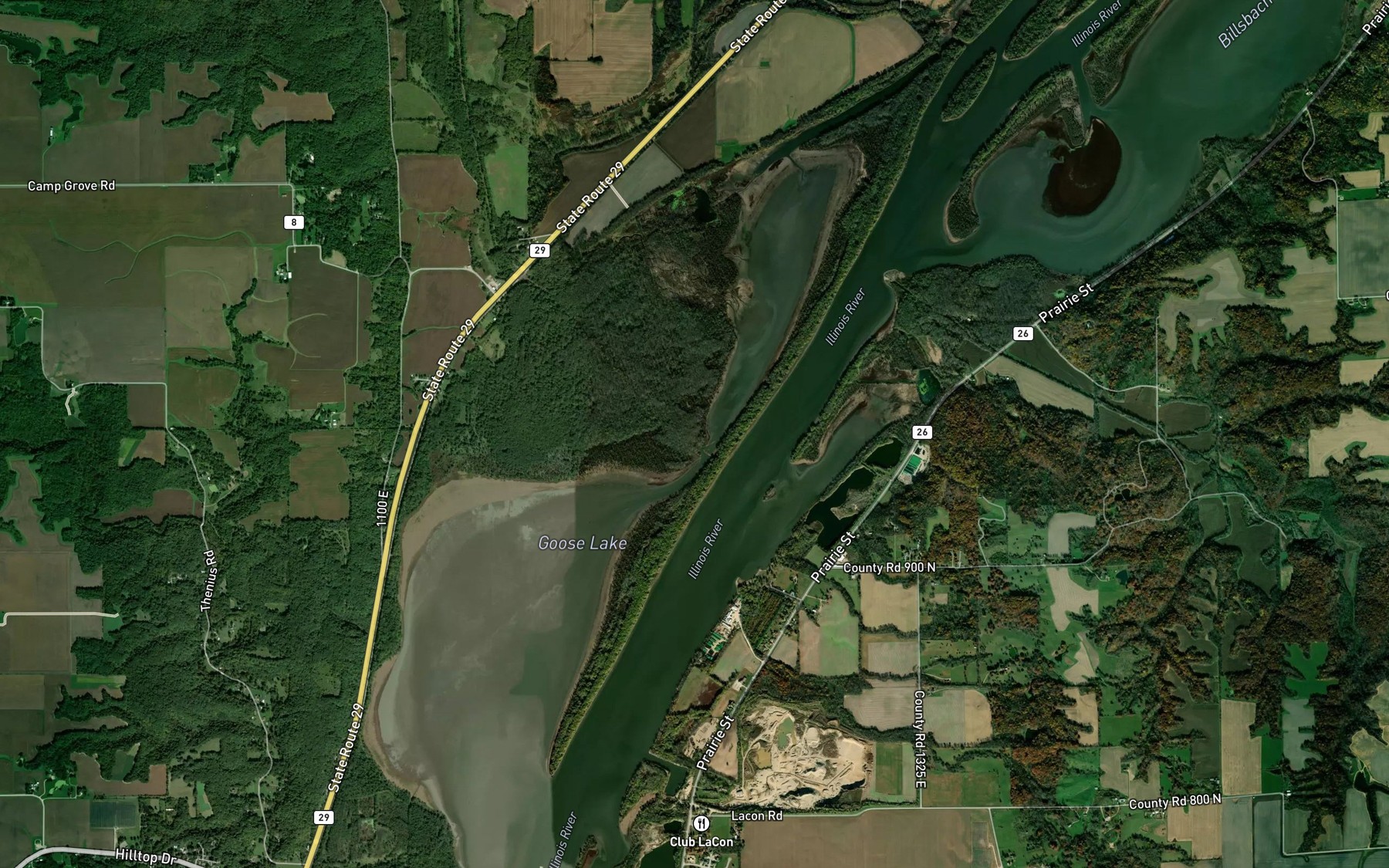 Satellite map of the Crow Creek