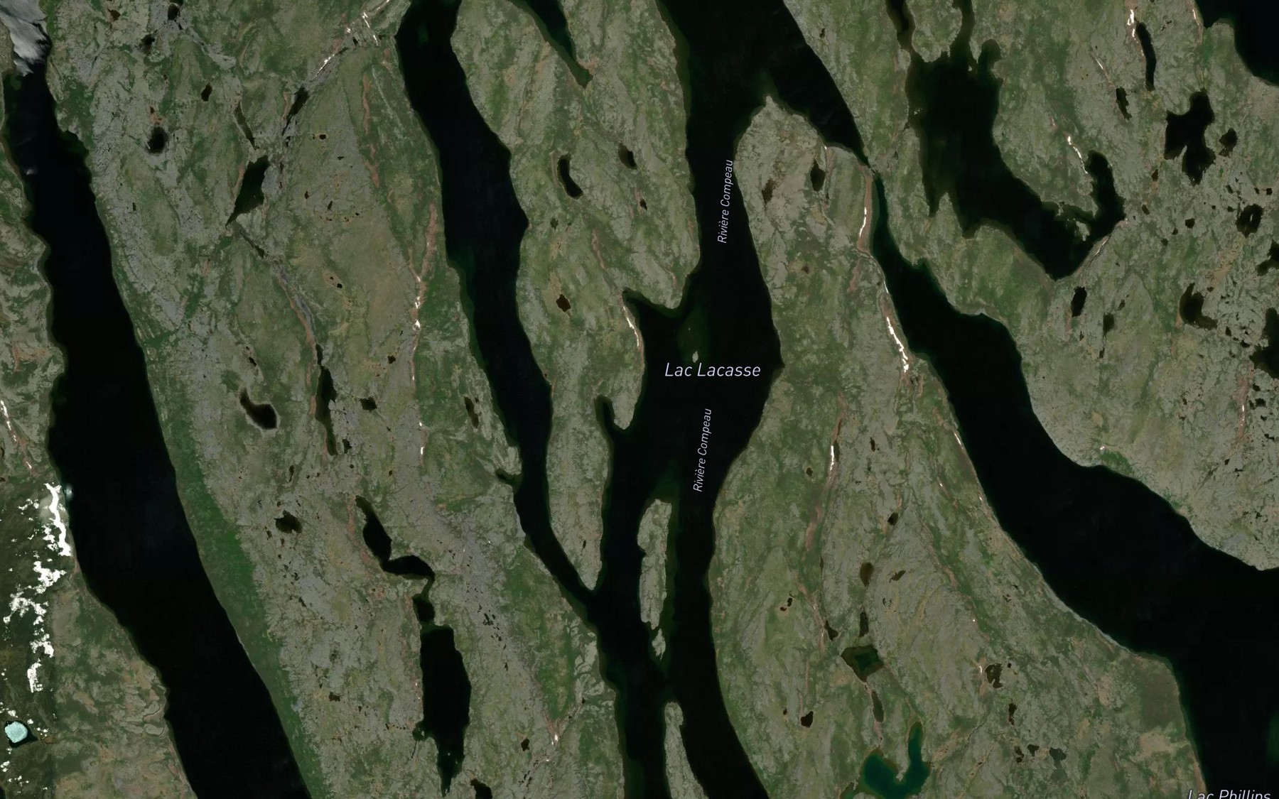 Satellite map of the Lac Lacasse