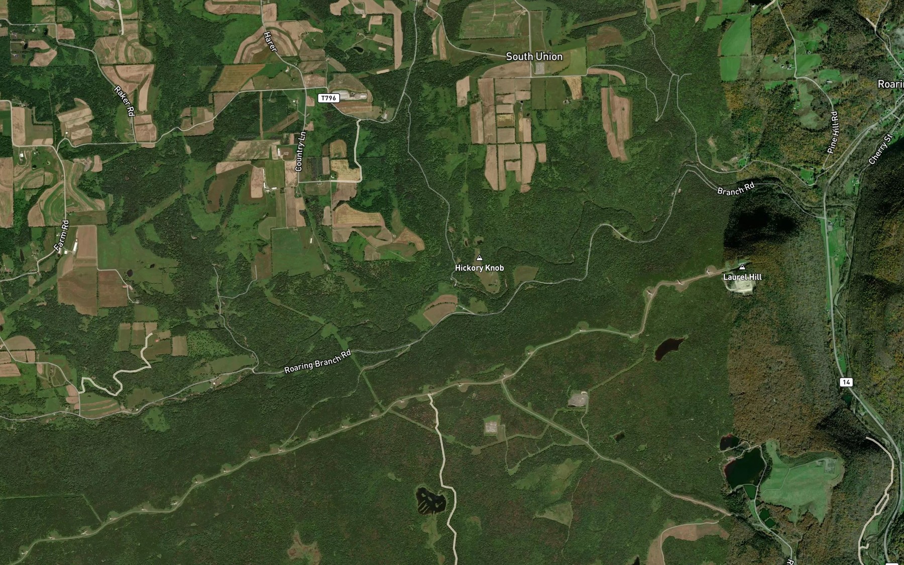 Satellite map of the Salt Spring Run