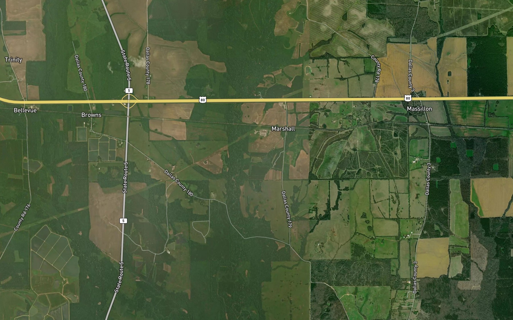 Satellite map of the Lake Walnutta