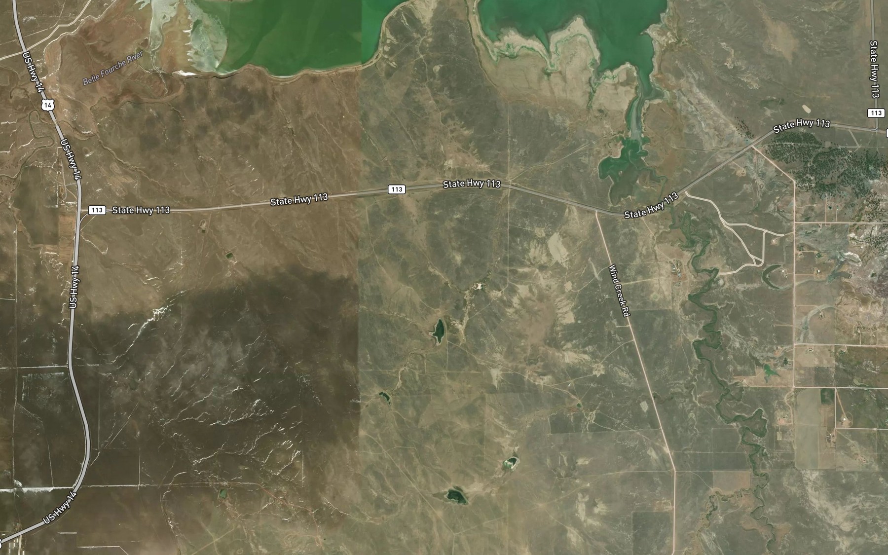 Satellite map of the Berger Reservoir