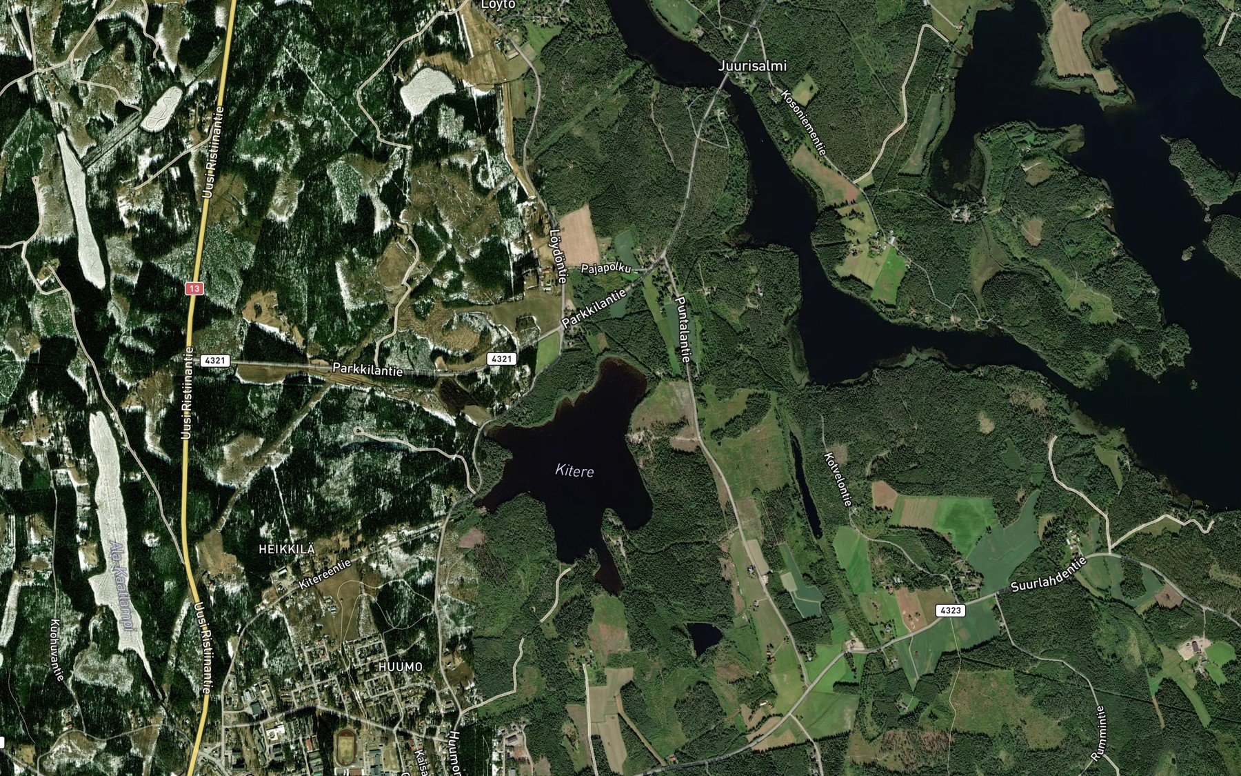 Satellite map of the Puntalanlahti