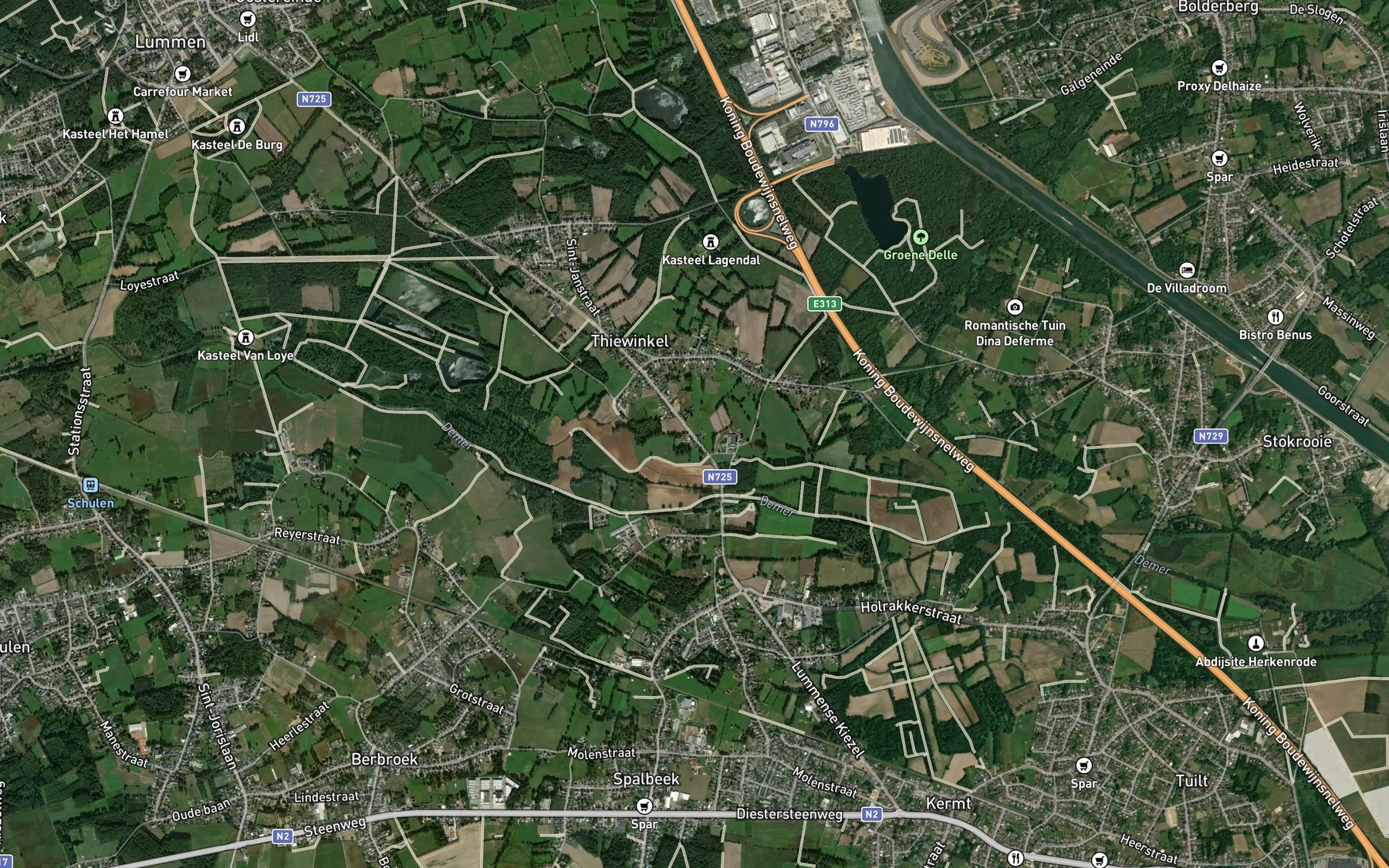Satellite map of the Broekbeek